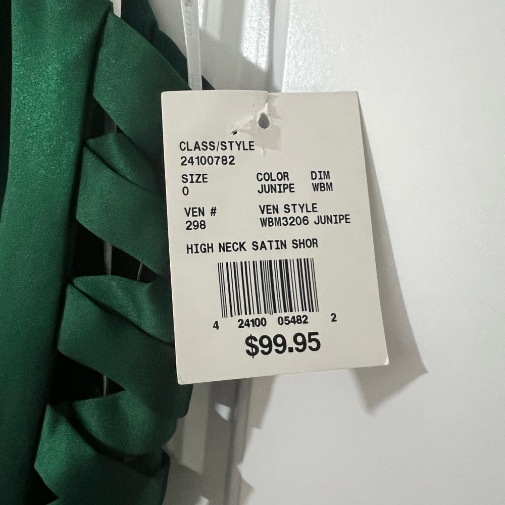 NWT, juniors emerald green formal dress, size 0 - Picture 5 of 5